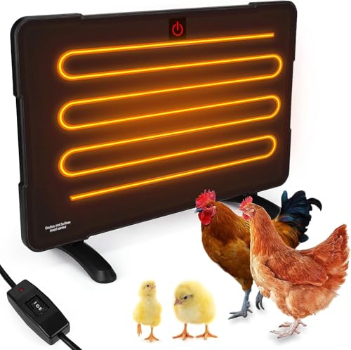 AOKSURE Chicken Coop Heater, 100W/200W High-Power Brooder Heater for Chicks, 2-Way Mounting Chick Heating Plate, Energy-Saving Light-Free Radiant Warmer, ETL Certified (PH200)