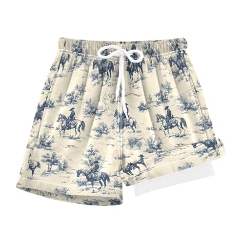 Western Cowboy Horse Desert Boys Swim Trunks Swim Shorts Bathing Suit Swimsuit Toddler Kids B0403600
