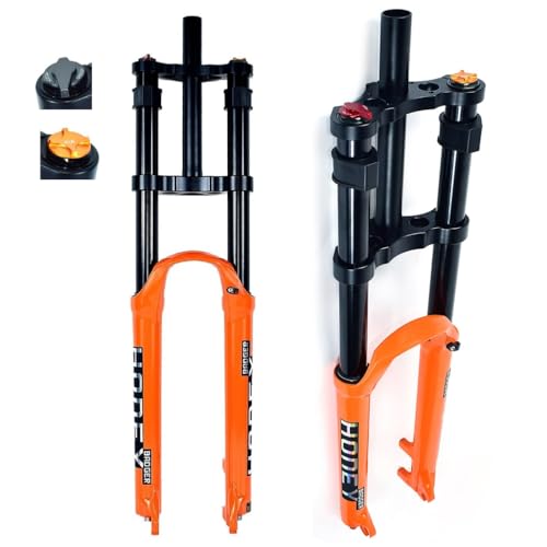 UIOPPOI MTB DH Federgabel Luftfederung 26/27,5/29 Zoll, Magnesiumlegierung 28,6 mm Doppelschulter Mountainbike Stoßdämpfer Gabel Federweg 160 mm
