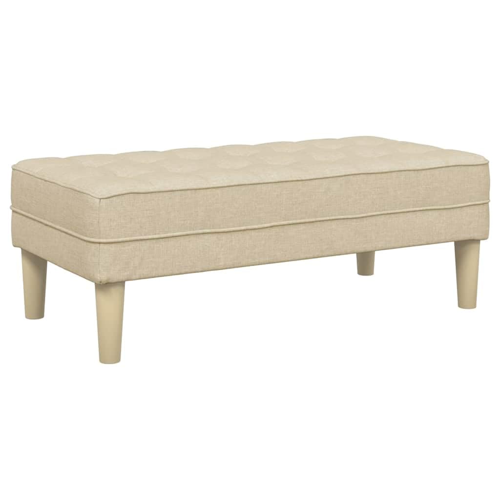 Banco de cama moderno de tela crema 113 cm con cojín otomana de salón