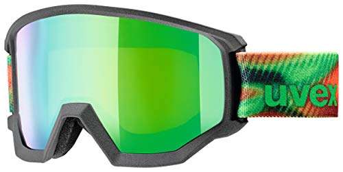 uvex Athletic FM Brillenträger Skibrille (5030 anthracite matt, mirror green/lasergold lite (S2))