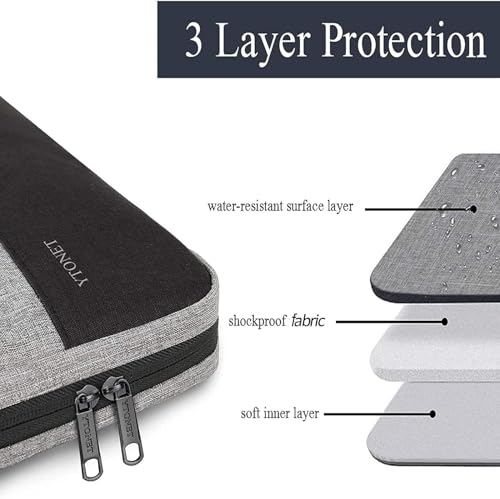 Image of Ytonet 14 Inch Laptop Case, Water Resistant Laptop Sleeve Cover Computer Carrying Bag Compatible with 14 inch MacBook Air, MacBook Pro, HP, Lenovo, Dell, Asus, Acer, and Chromebook Notebooks, Grey
