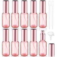 10Pcs 30ml/1oz Pink Glass Mist Spray Bottle with Rose Gold Pump Head,Refillable Perfume Atomizer Sprayer,Travel Sample Bottle for Cosmetic Liquid,Alcohol,Air Fresheners,2 Pipettes,1 Funnel