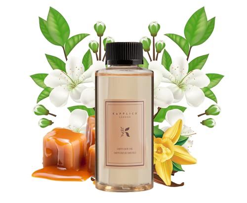 Kapplico Óleo difusor baunilha Brulee de 200 ml, mistura de óleos essenciais de aromaterapia doce e reconfortante para o ambiente doméstico