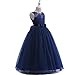 Glamulice Navy Blue Flower Girls Lace Bridesmaid Dress Long A Line Wedding Pageant Dresses Tulle Party Gown Birthday Elegant Event Holiday Evening Prom Princess Dance Christmas Ball Gown 14 15