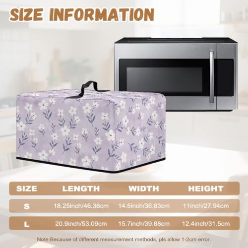 Image of Microwave Oven Cover Small Appliance Dust Cover Protective Toaster Oven Protector for Kitchen Countertop Decor and Accessories, L, Floral Violet