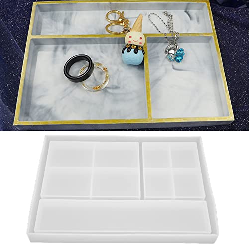 Image of Silicone Storage Box, DIY Tray, Multi Grid Jewelry Box, Reusable Multi Grid Jewelry Box, Cosmetics Storage Box for Makeup