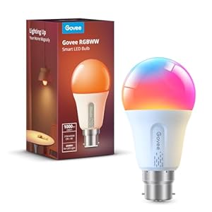Govee Smart Bulb RGBWW, 1000lm Wi-Fi LED Bulbs B22, Smart Light Dimmable, DIY 16 Million Color, 64 Dynamic Scenes, Works with Alexa & Google Assistant, 1 Pack