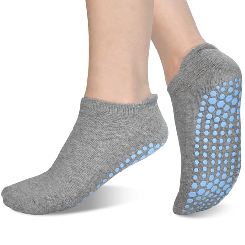 Image of ELUTONG Pilates Non Slip Grip Socks for Women 1-4 Pairs Yoga Barre Ballet Workout Hospital Grippy Sock