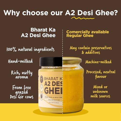 Image of Two Brothers Organic Farms Bharat ka Desi Ghee 1 L | Danedaar Ghee made from Desi Gir Cow milk cream | Grass-fed Desi Gir Cows | Premium Desi Ghee | Handcrafted in Small Batches