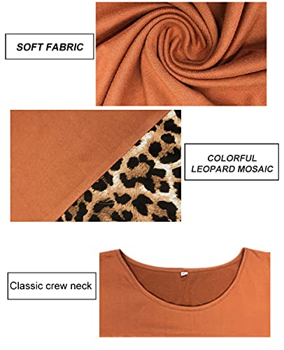 Image of CARCOS Plus Size Tops for Women Color Block Flower /Striped /Camo Crew Neck Long Sleeve Tee Shirt