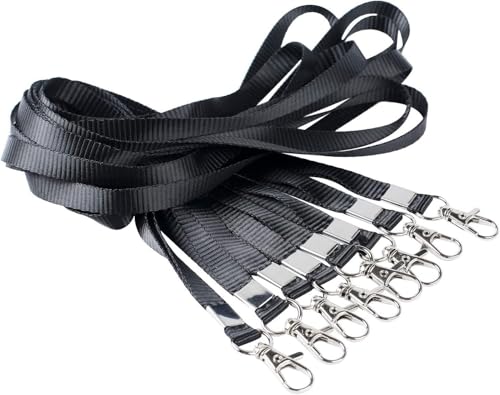 30Pcs Black Name Tag Lanyards ID Holder Lanyards for ID Badges, Multi-Purpose Badge Holder Strap for Teacher, Suitable lanyards for Car Keys, Wallet, Whistles