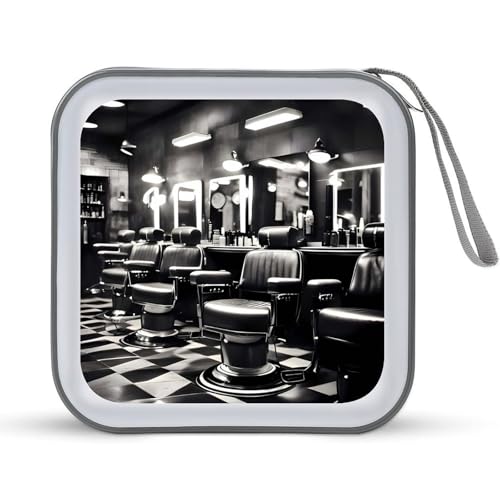 Étui CD rigide pour 40 DVD au style barbier monochrome noir - 2