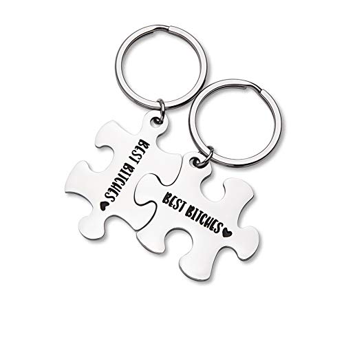 Best Friend Keychain Gifts Best Bitches 2 pieces keychain Couple Keychain Set Personalized