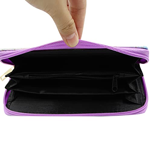 Suillty Cute Unicorn PU Leather Zip Around Long Wallet Cluth Travel Purse for Women Gilrs Ladies (Unicorn C)4