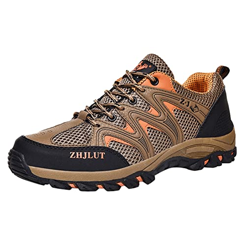 Generisch Zapatos de exterior para hombre, resistentes al agua, zapatos de senderismo con cordones, zapatos de trekking, zapatillas ortopédicas, zapatos de trabajo retro, antideslizantes, zapatos