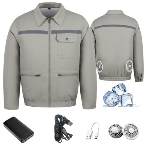 Kuchofuku Air-Conditioned Work Jacket, Kuchofuku Fan-Cooled Casual Jacket with 10000mah Power Bank & 2PCS Fan