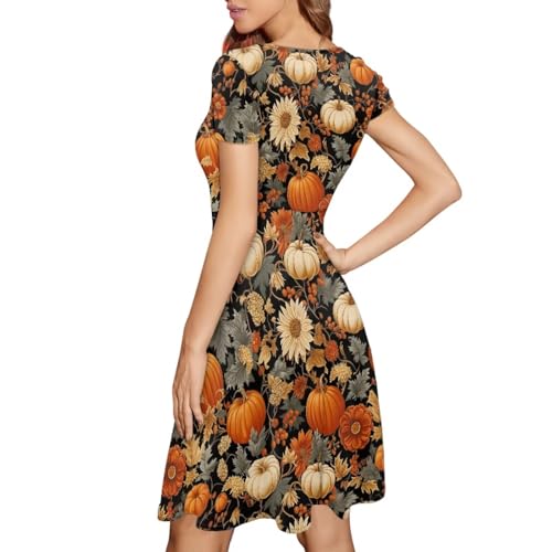 Image of Forchrinse Native Aztec Style Black White Geometric Women's Midi Dress Casual Long Dress Round Neck Swing Dress
