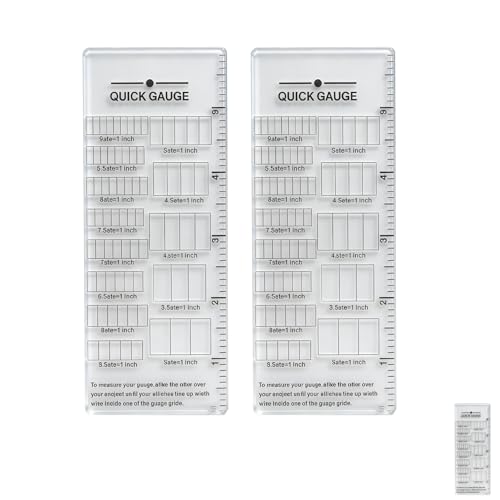 Quick Gauge Ruler for Knitting and Crochet - Accurate Tool for Measuring Stitches and Rows No More Tedious Counting (Double Pack)