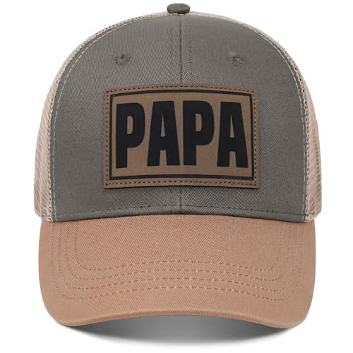 Image of Papa Dad Trucker Hat - Adjustable Men's Snapback Hats for Dad Grandpa, Fathers Day Birthday Gifts from Daughter Son