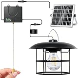 Indmird Solar Hängeleuchte für Außen Innen, 3000LM Solarlampen Pendelleuchte mit Zugschalter 3 Modi, Timer, 4400mAh Akku IP65 Wasserdicht Solar Hängelampe für Terrasse Pavillon Balkon Garage