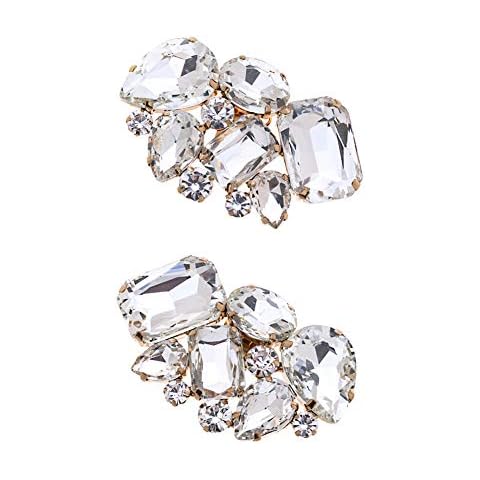Ruihfas Fashion 2Pcs Luxury Crystal Shoe Clips Removable Rinestone Shoe Buckles Decorative Shoe Accessories for Women Cover