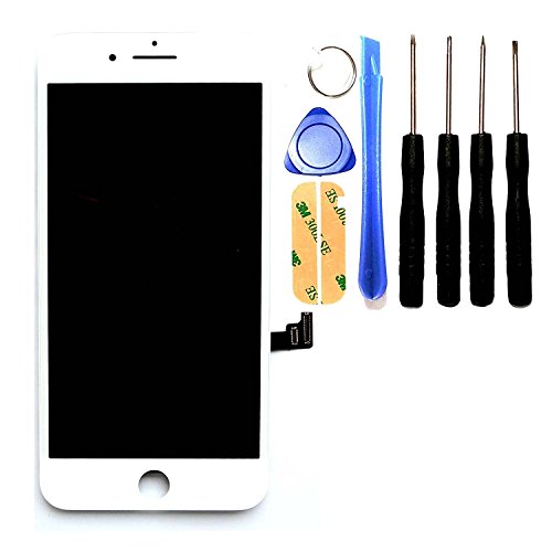 Lowest Price passionTR LCD Screen Replacement Compatible with iPhone 8 4.7 Inch White Digitizer Assembly Display with Frame Set and Tool Kits