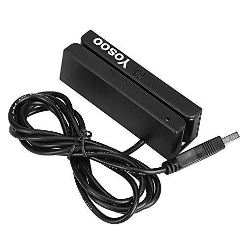 Ejoyous Magnetic Stripe Credit Card, USB 3 Tracks Hi Co Credit Card Reader Swiper Magstripe Card MSR90 for Point of Sale (POS), Access Control, ID Verify