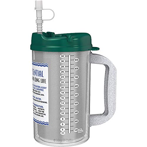 (1) 32 oz Insulated Hospital Mug with Jade Lid - Water Essential Travel Mug