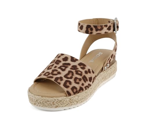 Image of Soda Little Kids /Children /Girls Topic-IIS Espadrille Flatform Wedge Open Toe Sandals
