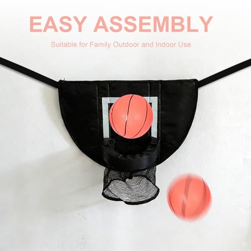 Panier de basket pour trampoline VANZACK avec support robuste détachable noir