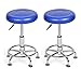 Mingone Tabouret de Travail en 2 Pièces Tabouret de Bureau Tabouret Pivotant Siège Réglable en Hauteur Coussin de Siège Matériau en Cuir PU(Bleu)