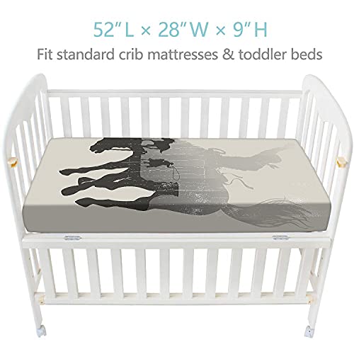 Western Cowboy Changing Pad Cover Crib Sheets, Microfiber Toddler Mattress Sheets, Western Nursery Decor Fitted Baby Sheet ,Fits Boys Baby Sheet All Standard Cribs Soft And Comfy 28"X 52"X 8'' #TOP4