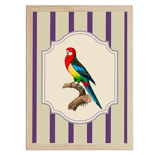 Image of Modern Scenery Bird Wall Art Frame | Pinterest Inspired Aesthetic Wall Decor | Bird Photo Frame | Ready to Hang Minimal Nature Frame for Living Room Bedroom & Office | (Design 2)
