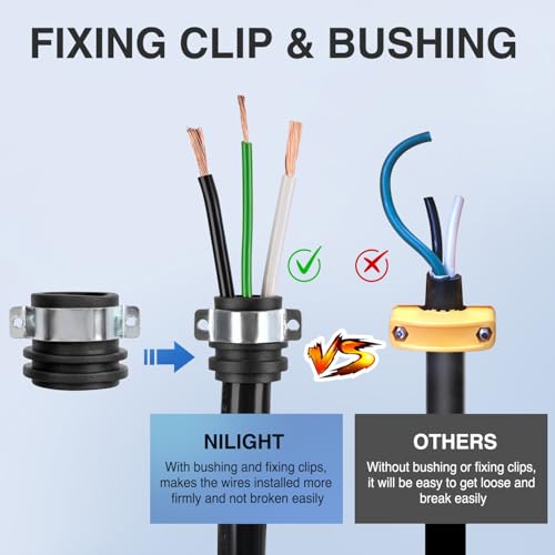 Image of Nilight 30 Amp RV Male and Female Plug Set | TT-30P TT-30R Receptable 125 Volt Heavy Duty Electrical Camper ETL Listed for Caravan Motorhome Van Trailer
