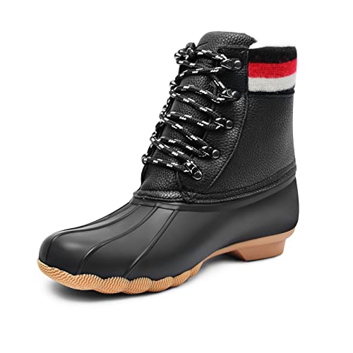 8 Fans Womens Duck Bean Boots, Waterproof Ankle Rain Boots Insulated Warm Rain Winter Snow Boots For Women #TOP25