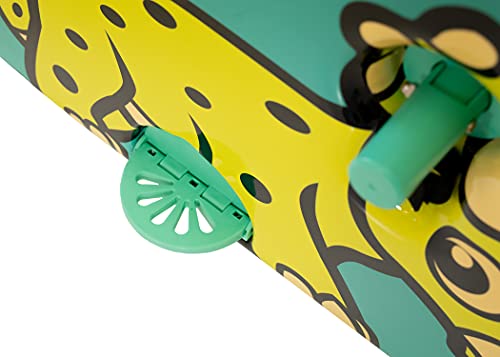 Younglingz Lil Flyer 20" kid ride on suitcase child stroller spinner luggage (Green Triceratops) - Image 6