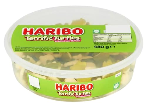 Haribo Gummy Candy Tub - Perfect for Parties and Snacking Filled with Your Favorite Flavours Delicious and Fun for All Ages (Terrific Turtles)