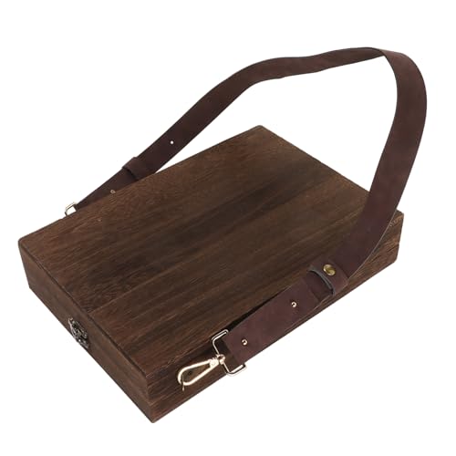 NUOBESTY 箱 引き出しオーガナイザー 男 手紙 収納ボックス メッセンジャーバッグ 記念品 心臓 ブックマーカーバッグ 塗装台 小さなポーチ 日本の鉛筆ケース ペンバッグ 木 Coffee