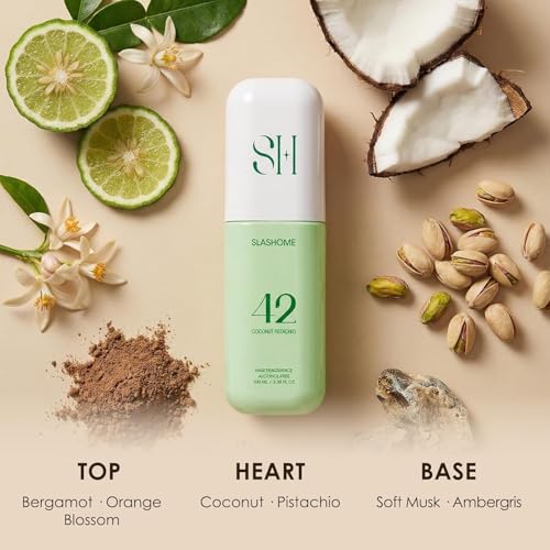 Image of Hair Perfume for Women, Coconut Pistachio Alcohol-Free Body Mist, 100ml | Soft & Lightweight Long-Lasting Fragrance for Hair, Body, Clothes & Pillows, Everyday Refreshing, Gift for Women & Moms