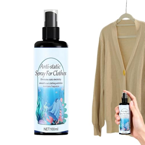 Spray Estático – Suavizante Instantáneo 100ml | Spray suavizante refrescante para telas de viaje – Para ropa, cabello, falda, suéter, abrigo – Alternativa de planchado para el hogar, la oficina, uso e