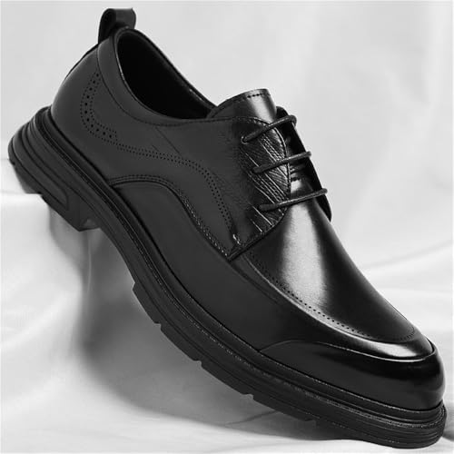 Men's Business Casual Dress Shoes Breathable Leather Oxfords All Season Formal Work Shoes Stylish Office Wear(Black,8)2