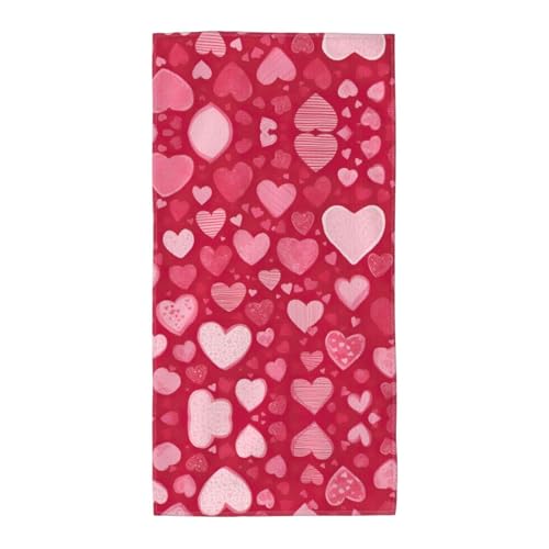 LLOTPQ Toalla de mano de 12 x 24 pulgadas, toalla absorbente para playa y piscina con estampado de San Valentín, ligera, ideal para baño, viajes, gimnasio y deportes