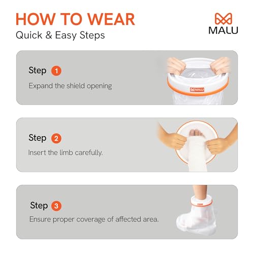 Image of 100% Waterproof Foot Cast Cover for Shower & Bath | Resuable Kids Cast Protector | Cast Covers for Shower Foot | Waterproof Shield for Showering After Surgery