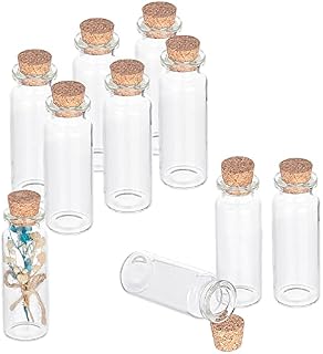 PandaHall 10 pcs Small Corked Bottles 15ml Clear Bead Containers Glass Bottles with Cork Tops for DIY Arts Crafts Decoration, Weddings Favors, Wish Jewelry Party Favors, Storage Accessories, 22x62mm