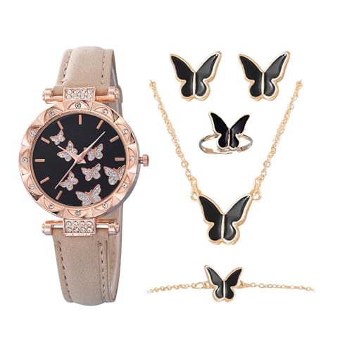 Generisch Coffret cadeau pour femme avec montre et bijoux, coffret cadeau pour femme, ensemble de bijoux, collier, bague et boucles d'oreilles pour femmes et...