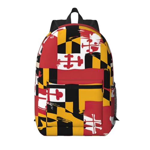Sac à dos de voyage motif drapeau Maryland 43cm noir avec grande poche