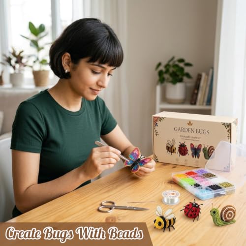 Image of PATPAT 3D Seed Beads Kit for Butterfly Animals Making with Bead, Charms and Instructions Tools Kit, Small Beads for Kids Activity for Embroidery, Art & Craft Projects, Home Decoration