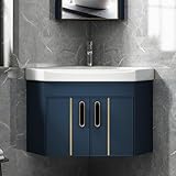 Modernes kleines Waschbecken mit Wandmontage, schwimmendes Waschbecken, Eck-Mini-Waschbecken mit silberfarbenem Wasserhahn, 3 Farben für Wohnungen und Toiletten
