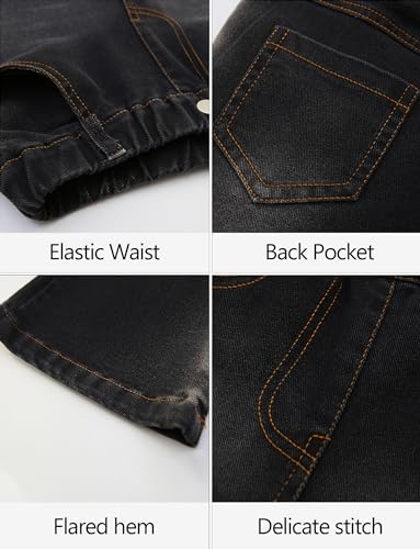 Happy Cherry Girls Casual Denim Pants High Waist Flare Leg Jeans with Pocket Ripped Frayed Split Hem Bell Bottom Jeans 5-15 Y2